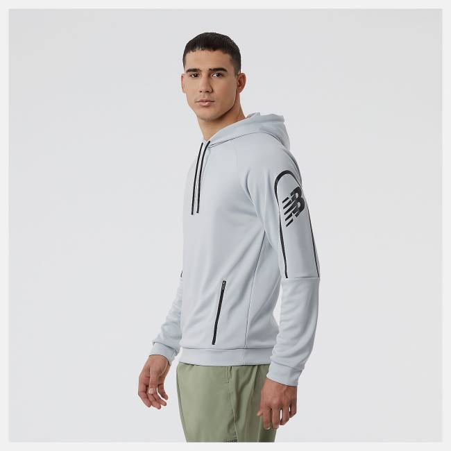 New Balance Tenacity Football Tränings Hoodie Herr Ljusgrå | NB698LPK