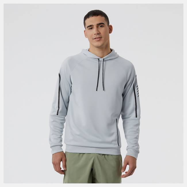 New Balance Tenacity Football Tränings Hoodie Herr Ljusgrå | NB698LPK