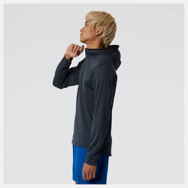 New Balance Tenacity Hooded 1/4 Zip Hoodie Herr Svarta | NB235OLR