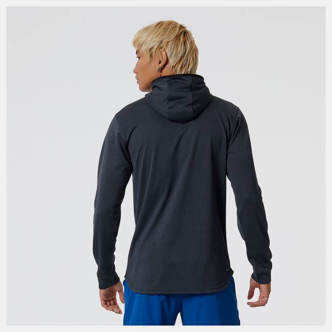 New Balance Tenacity Hooded 1/4 Zip Hoodie Herr Svarta | NB235OLR