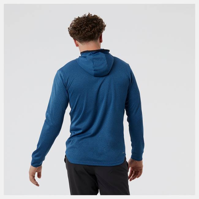 New Balance Tenacity Hooded 1/4 Zip Hoodie Herr Mörkblå | NB254MUV