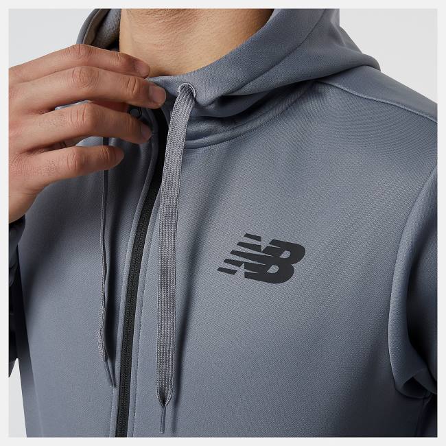 New Balance Tenacity Performance Fleece Full Zip Hoodie Herr Grå | NB480EUL