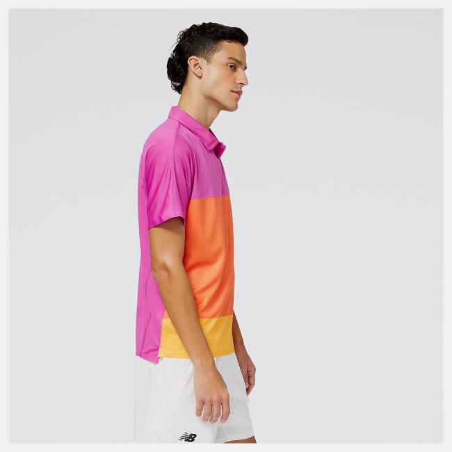 New Balance Tournament Polo T-shirt Herr Rosa Orange | NB376LNM