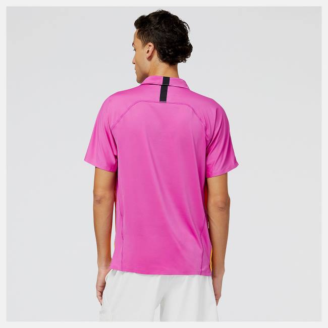 New Balance Tournament Polo T-shirt Herr Rosa Orange | NB376LNM