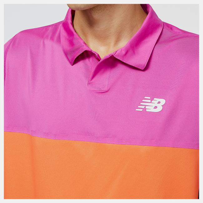 New Balance Tournament Polo T-shirt Herr Rosa Orange | NB376LNM