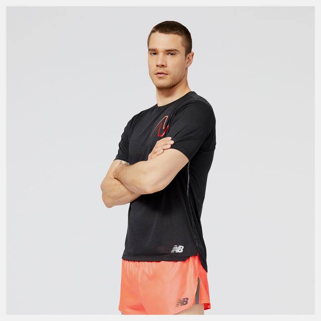 New Balance Tryck Impact Run Korta Sleeve T-shirt Herr Röda | NB248GKJ