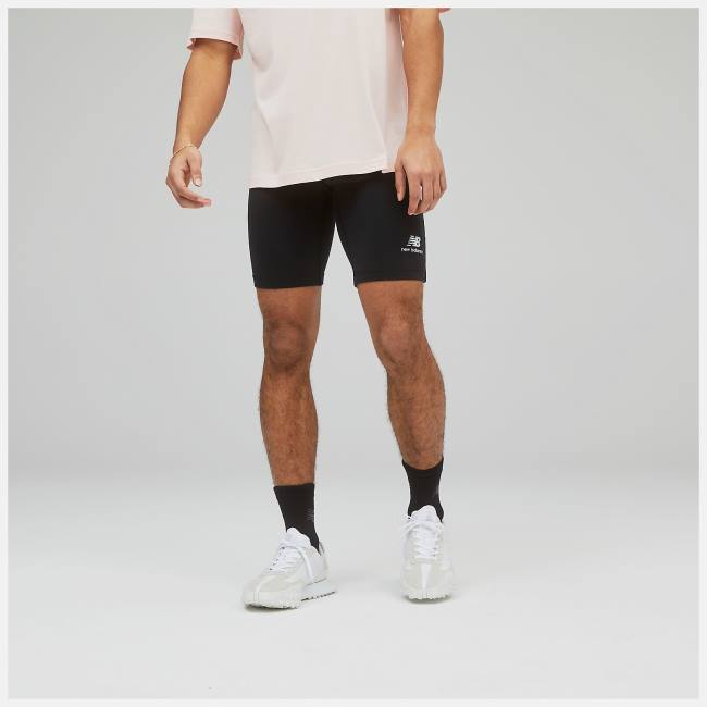 New Balance Uni-ssentials Bomull Legging Shorts Herr Svarta | NB641NCQ