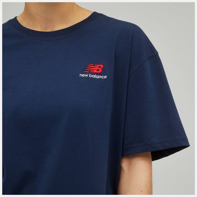 New Balance Uni-ssentials Bomull T-shirt Dam Beige Indigo | NB176HYD