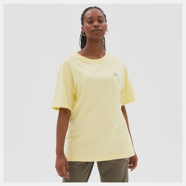 New Balance Uni-ssentials Bomull T-shirt Dam Gula | NB963HSV