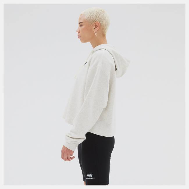 New Balance Uni-ssentials French Terry Crop Hoodie Dam Ljusblå | NB069JKW