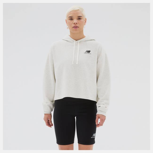 New Balance Uni-ssentials French Terry Crop Hoodie Dam Ljusblå | NB069JKW