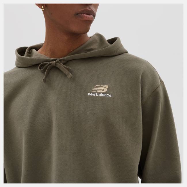 New Balance Uni-ssentials French Terry Crop Hoodie Herr Mörkcamo | NB107PKC