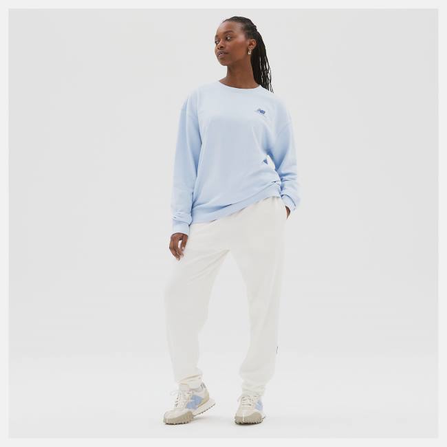 New Balance Uni-ssentials French Terry Crewneck Tröjor Dam Ljusblå | NB926KBL