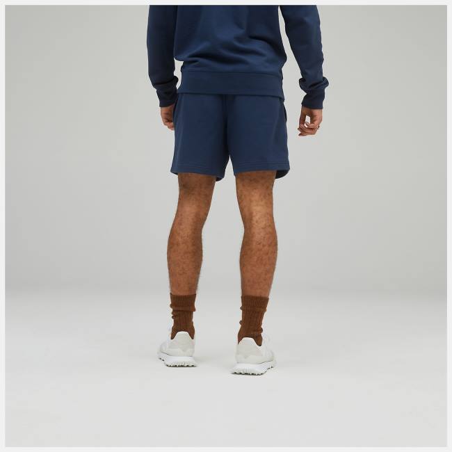 New Balance Uni-ssentials French Terry Shorts Herr Beige Indigo | NB139EXJ