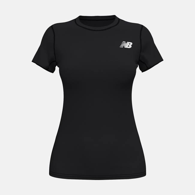 New Balance W Baselayer Korta Sleeve Top T-shirt Dam Svarta | NB634XHM