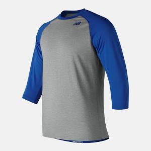 New Balance 3/4 Baseball Raglan Top T-shirt Herr Kungsblått | NB134BTG