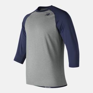 New Balance 3/4 Baseball Raglan Top T-shirt Herr Marinblå | NB592IAC