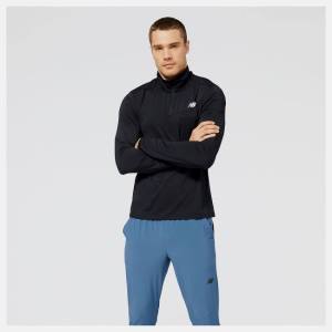 New Balance Accelerate Half Zip T-shirt Herr Svarta | NB936NHQ