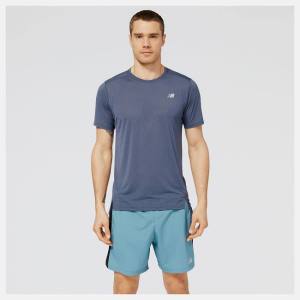 New Balance Accelerate Korta Sleeve T-shirt Herr Marinblå | NB047ALU