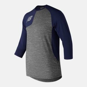 New Balance Asym 2.0 Right 3/4 Sleeve T-shirt Herr Marinblå | NB370ZHF