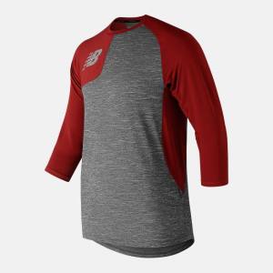 New Balance Asym 2.0 Right 3/4 Sleeve T-shirt Herr Röda | NB691WSA