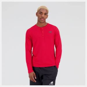 New Balance Baseball Henley T-shirt Herr Röda | NB301TSC