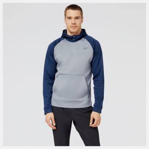 New Balance Baseball Pull Over Hoodie Herr Beige Indigo | NB385ILO