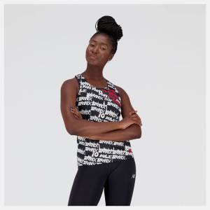 New Balance Bronx 10 Mile Singlet T-shirt Dam Svarta Vita | NB108DLZ