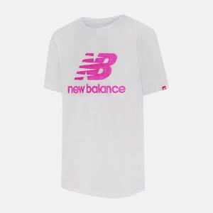 New Balance Essentials Logo Tee Girls T-shirt Barn Vita | NB540IRY