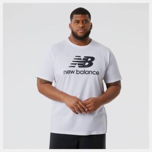 New Balance Essentials Stacked Logo Tee T-shirt Herr Vita | NB385PKR