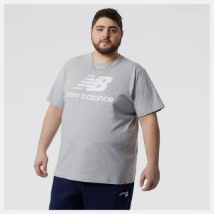 New Balance Essentials Stacked Logo Tee T-shirt Herr Grå | NB430FYZ