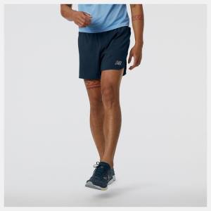 New Balance Impact Run 5 Inch Shorts Herr Beige Indigo | NB236COX