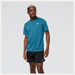 New Balance Impact Run Korta Sleeve T-shirt Herr Blå | NB104JTI