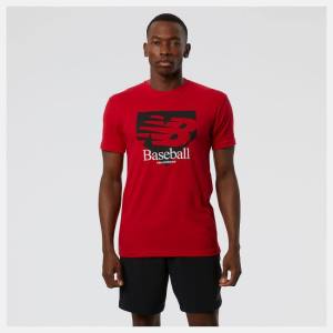 New Balance NB Baseball Plate Tee T-shirt Herr Röda | NB862LSQ