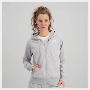 New Balance NB Essentials Full Zip Hoodie Dam Grå | NB495FVL