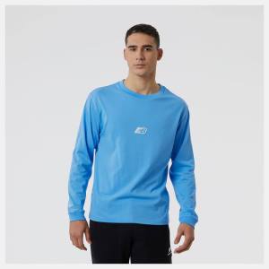 New Balance NB Essentials Seasonal Long Sleeve Tee T-shirt Herr Blå | NB921CBX