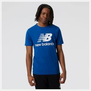 New Balance NB Essentials Stacked Logo Tee T-shirt Herr Blå | NB601WCH