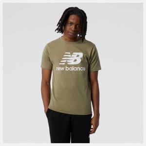 New Balance NB Essentials Stacked Logo Tee T-shirt Herr Camo | NB786NTL