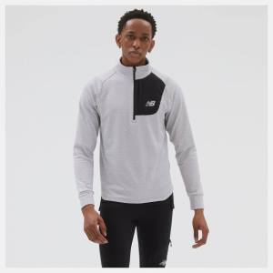 New Balance NB Heat Grid Half Zip T-shirt Herr Grå | NB032LKW