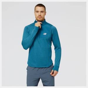 New Balance NB Heat Grid Half Zip T-shirt Herr Blå | NB109MYG