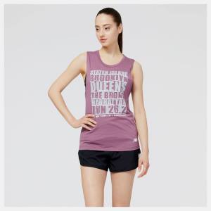 New Balance NYC Marathon Borough Tryck Tank T-shirt Dam Rosa | NB139GND