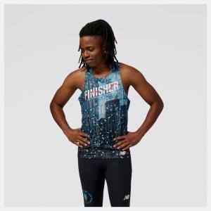 New Balance NYC Marathon Finisher Singlet T-shirt Herr Svarta | NB746OPU