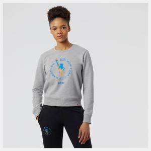 New Balance NYC Marathon NB Essentials Crew Fleece Tröjor Dam Grå | NB931WOU