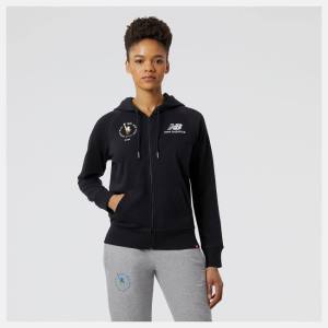 New Balance NYC Marathon NB Essentials Full Zip Hoodie Dam Svarta | NB243KBG