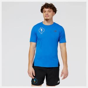 New Balance NYC Marathon Q Speed Jacquard Korta Sleeve T-shirt Herr Mörkblå | NB972SZU