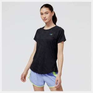 New Balance Q Speed Jacquard Korta Sleeve T-shirt Dam Svarta | NB473NGC