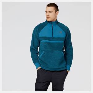 New Balance Q Speed Sherpa Anorak T-shirt Herr Blå | NB374RGT