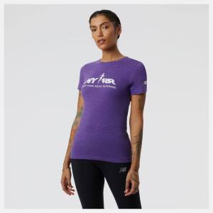 New Balance Run For Life Tryck Korta Sleeve T-shirt Dam Blå | NB795SVU