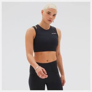 New Balance Shape Shield Crop Bra Sport Bh Dam Svarta | NB074WJA