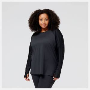 New Balance Shape Shield Long Sleeve T-shirt Dam Svarta | NB709JTD